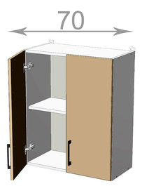 Horní skříňka š.70, v.72, Premiere W7072, sonoma/bílý lesk
