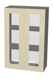 Horní vysoká vitrína š.70, v.92, Modena W7092G, grafit/dub Sonoma