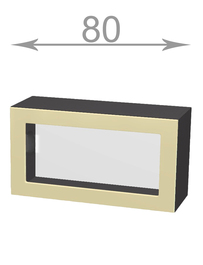 Horní vysoká výklopná vitrína š.80, v.46, Horizon W8046G, grafit/beton