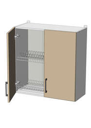 Horní skříňka s odkapávačem š.70, v.72, Modena WD7072, grafit/bílý mat