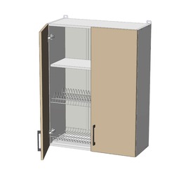 Horní vysoká vitrína s odkapávačem š.70, v.92, Modena WD7092G, grafit/jasan