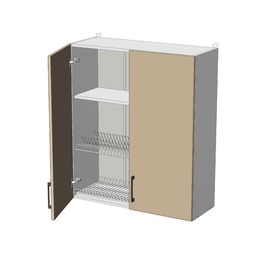 Horní vysoká vitrína s odkapávačem š.80, v.92, Modena WD8092G, grafit/dub Sonoma