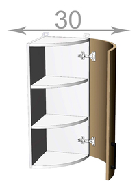 Horní rohová skříňka š.30, v.72, Premiere WRF3072, bílá/dub Artisan