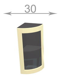 Horní rohová vitrína š.30, v.72, Premiere WRF3072G, bílá/bílý lesk