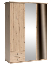 Šatní skříň se zrcadlem 150 BARBUS dub artisan/černá