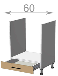 Dolní skříňka na vestavnou troubu š.60, v.82, Premiere LG6082, bílá/dub Artisan