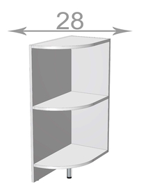 Dolní rohový regál š.28, v.82, Modena LR2882, bílá