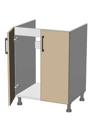 Dolní dřezová skříňka š.60, v.82, Modena LS6082, grafit/jasan