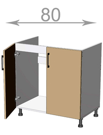 Dolní dřezová skříňka š.80, v.82, Modena LS8082, bílá/antracit