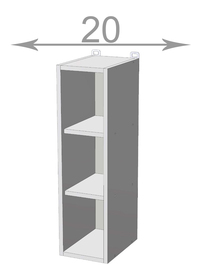 Horní regál š.20, v.72, Modena W2072, bílá