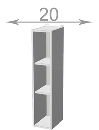 Horní vysoký regál š.20, v.92, Modena W2092, bílá