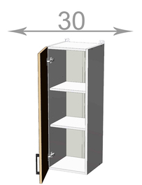 Horní vysoká skříňka š.30, v.92, Horizon W3092, grafit/ořech tmavý