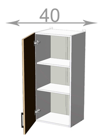 Horní vysoká skříňka š.40, v.92, Kaiser W4092, bílá/bílý mat