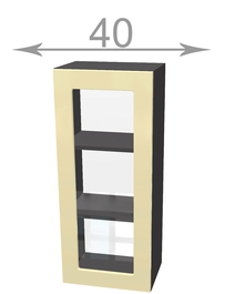 Horní vysoká vitrína š.40, v.92, Modena W4092G, bílá/artwood