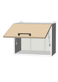 Horní skříňka nad digestoř š.50, v.40, Modena W5040, grafit/jasan