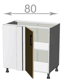 Dolní rohová skříňka š.80, v.82, Horizon BC80822, grafit/dub clubhouse