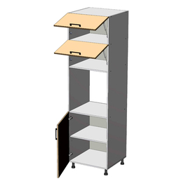 Dolní potravinová skříň na vestavnou troubu š.60, v.214, Horizon HL602142, grafit/beton