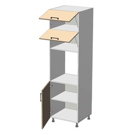 Dolní potravinová skříň na vestavnou troubu š.60, v.214, Modena HL602142, grafit/jasan