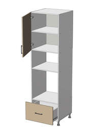 Dolní vysoká potravinová skříň na vestavnou troubu a mikrovlnku š.60, v.214, Modena HL602144, grafit/šedá činčila