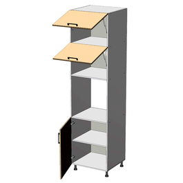 Dolní vysoká potravinová skříň na vestavnou troubu š.60, v.234, Kaiser HL602342, bílá/antracit lesk