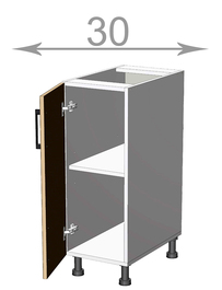 Dolní skříňka š.30, v.82, Modena L3082, bílá/bílý mat
