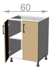 Dolní skříňka š.60, v.82, Kaiser L6082, bílá/bianco lesk