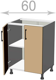 Dolní skříňka š.60, v.82, Modena L6082, grafit/bílý mat