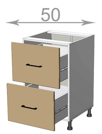 Dolní skříňka se zásuvkami š.50, v.82, Modena LD11S5082, bílá/antracit