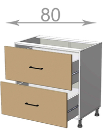 Dolní skříňka se zásuvkami š.80, v.82, Horizon LD11S8082, grafit/dub clubhouse