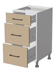 Dolní skříňka se zásuvkami š.40, v.82, Modena LD12S4082, grafit/šedá činčila