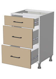 Dolní skříňka se zásuvkami š.50, v.82, Modena LD12S5082, grafit/jasan