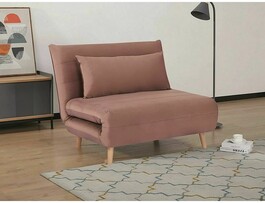 Rozkládací pohovka SPIDER VELVET růžová/buk