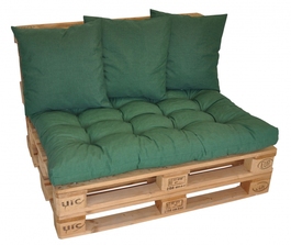 Polstry na paletový nábytek sada EASY - látka tmavě zelený melír