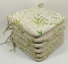 Sedák 40x40 cm látka kapradí - set 6 kusů