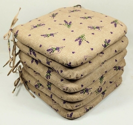 Sedák 40x40 cm látka levandule - set 6 kusů