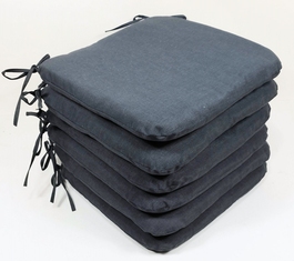 Sedák 40x40 cm látka tmavě šedý melír - set 6 kusů