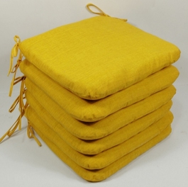Sedák 40x40 cm látka žlutý melír - set 6 kusů