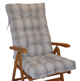 Polstr na teakové zahradní křeslo vysoké - látka Antik kostka