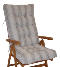 Polstr na teakové zahradní křeslo vysoké - látka Antik pruh