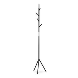 80001-01 BK - Věšák stojanový, výška 179 cm, kovová konstrukce, černý matný lak, nosnost 6 kg