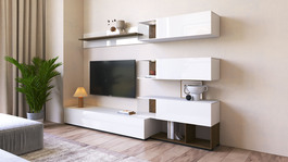 FINT obývací sestava, mořské vintage dřevo/bílá