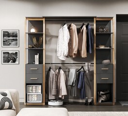 ISSEN otevřený šatník do předsíně, dub Artisan/antracit