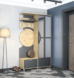 PRIGO předsíňová sestava, dub Artisan/ antracit