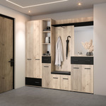 ZEMURA předsíňová sestava, bílý dub / černá