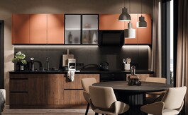 FISHER kuchyňská linka 320, sahara/dub silverjack vintage