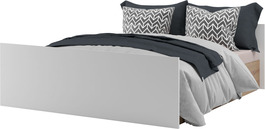 GOUDAR manželská postel 160, dub Artisan/bílá