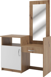 GOUDAR toaletní stolek, dub Artisan/bílá