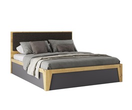 SKOURA manželská postel 160, dub Artisan/grafit