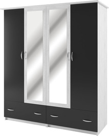 ESSEX šatní skříň 4D, antracit/light artwood