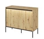 Komoda 2D s LED IPOLIS dub artisan/černá